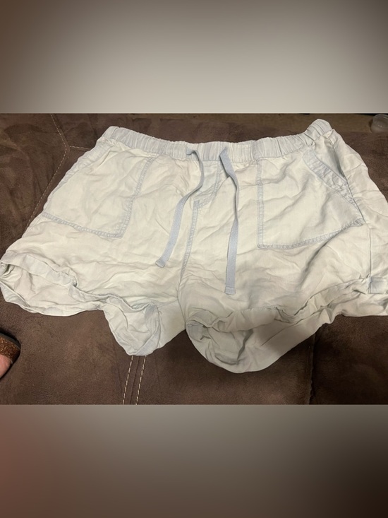 Workshop Republic Clothing Pants - Workshop Republic Clothing Pale Blue Elastic Waist Shorts